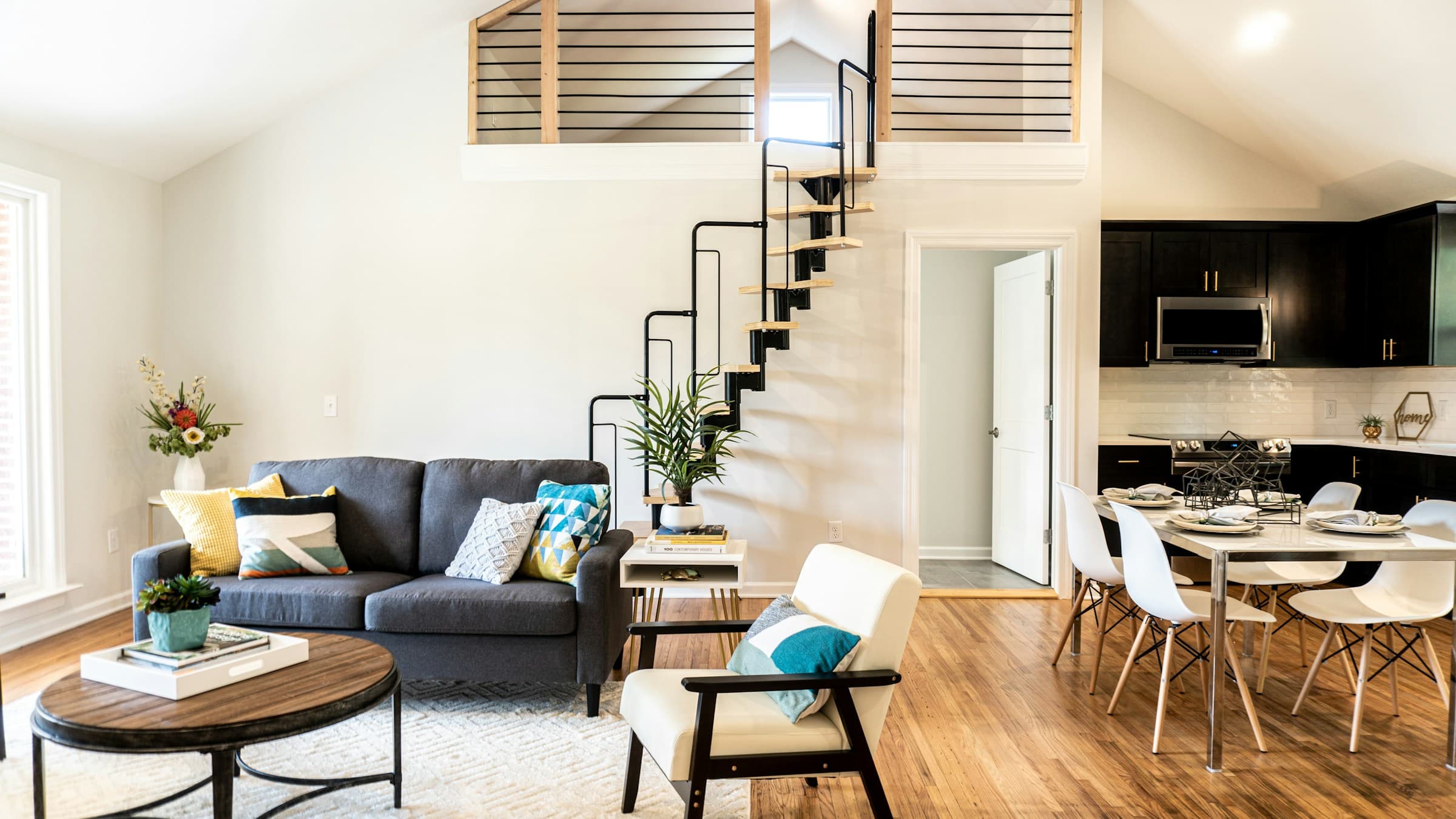 Beautifully styled short-term rental interior with modern furnishings